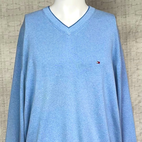 Tommy Hilfiger Other - XL Tommy Hilfiger Sky Light Blue Double Collar V Neck Sweater